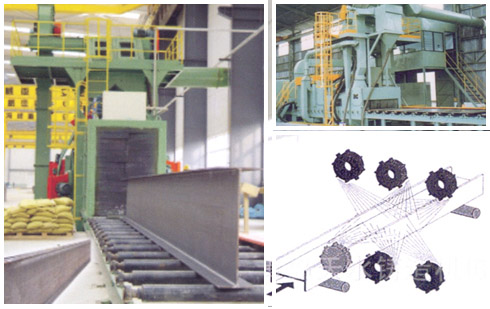 鋼板型材拋丸機(jī)，輥道通過(guò)式拋丸除銹設(shè)備廠家